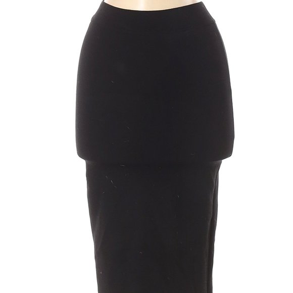 Jarbo Casual Skirt Black Midi Calf Length Fitted Size M #539 - Picture 3 of 4